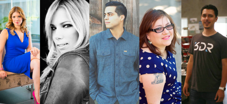 Collage of all five up-and-coming Latinos we profiled.