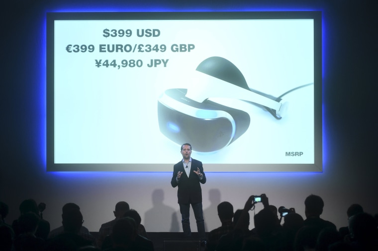 Image: Andrew House, chief executive officer of Sony Computer Entertainment, announces the price and delivery date for PlayStation VR in San Francisco