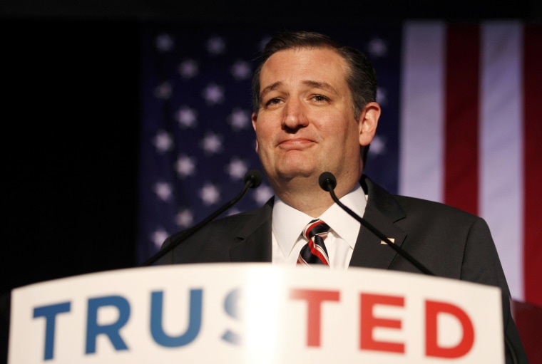 Image: Republican U.S. presidential candidate Senator Ted Cruz speaks about the primary election results during a campaign rally in Houston