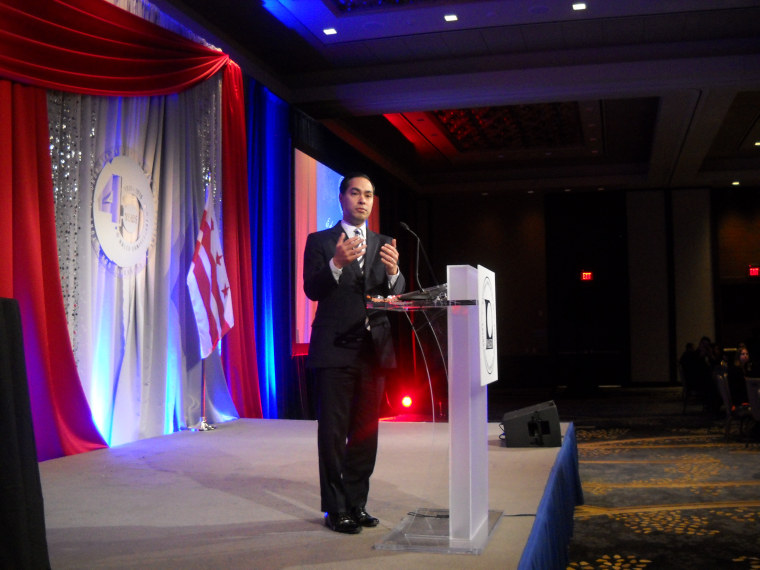 Housing Secretary Julian Castro speaking at the NALEO gala on March 15, 2016 in Washington, DC.