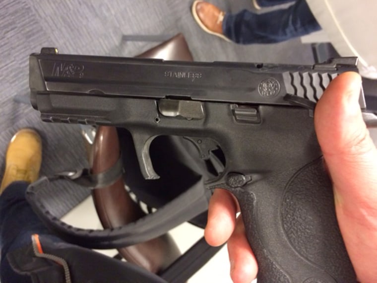 Image: This gun was recovered during the main raid in Brussels.