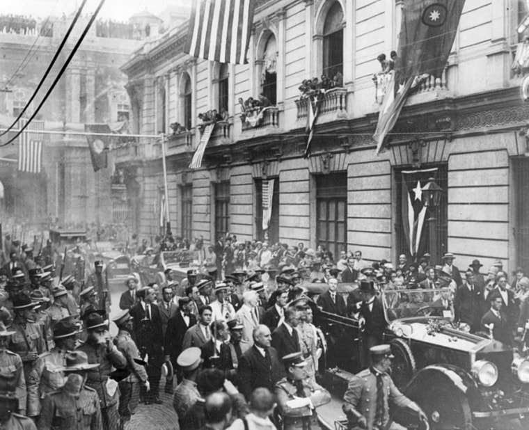 President Calvin Coolidge visits Havana, Cuba in January 1928.