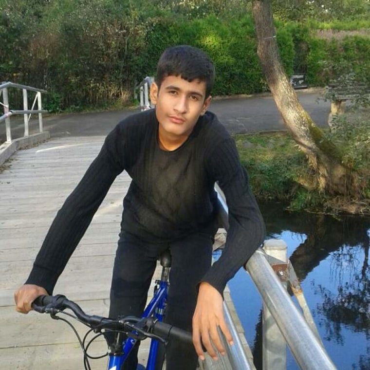 Image: Refugee Fatima Ahmad's son, Iham, 13, is already in Frankfurt, Germany.
