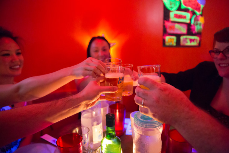 A scene from Chicago's Koreatown featured in the cookbook "Koreatown" by Hong and Rodbard.