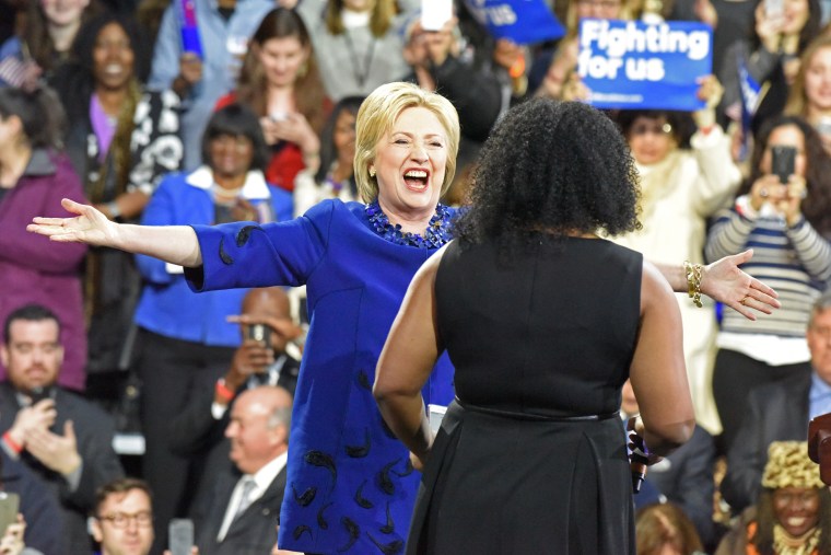 Hillary Clinton exuberantly offers hug to friend Alicia