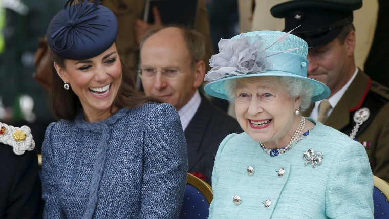 Image of Kate, the Duchess of Cambridge, and Queen Elizabeth