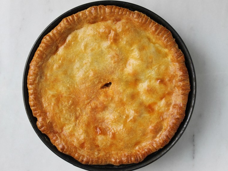 Pizza Rustica: Bake until the top is golden and the filling is bubbling