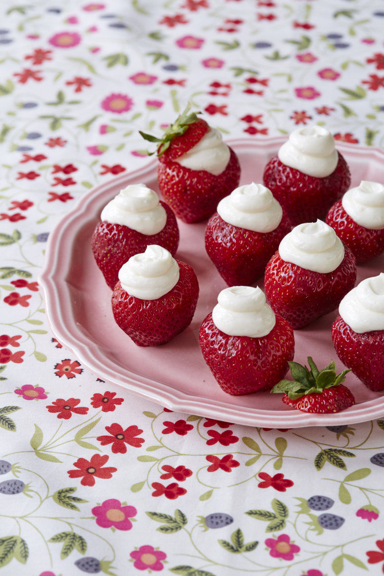 Healthy cheesecake-stuffed strawberries from Junk Food to Joy Food by Joy Bauer
