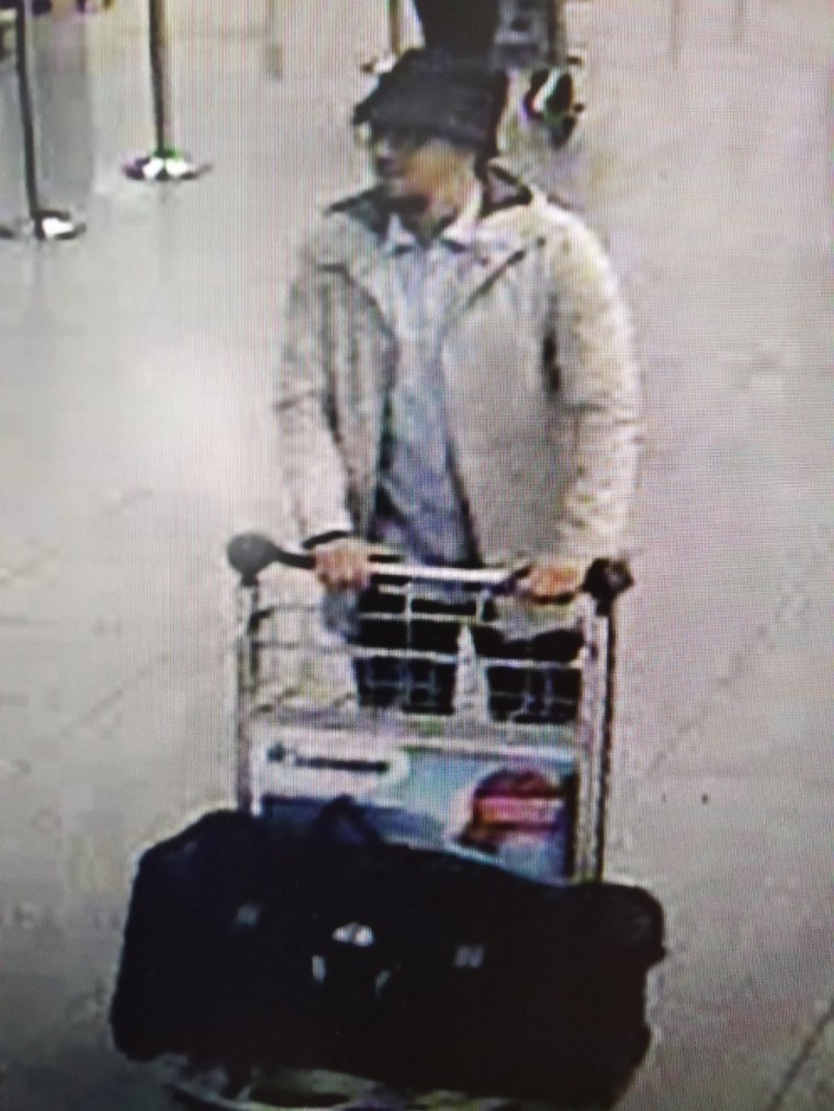 Image: Belgian authorities released this image of a suspect in the Brussels Airport attack.