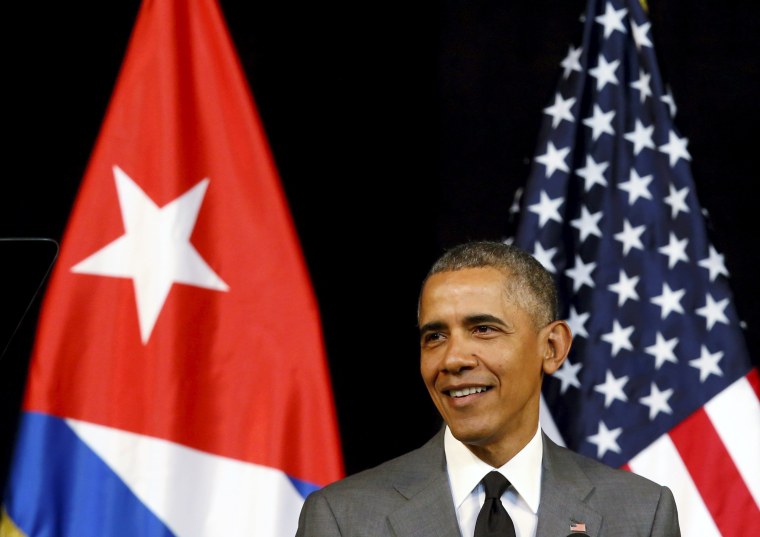 Image: U.S. President Barack Obama makes a speech to the Cuban people in the Gran Teatro de la Habana Alicia Alonso in Havana