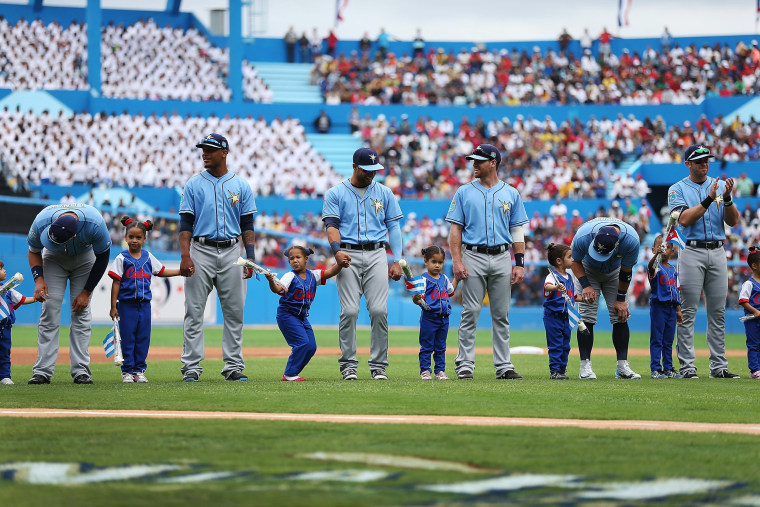 Image: President Obama Attends Tampa Bay Devil Rays v Cuban National Team Baseball Game In Havana