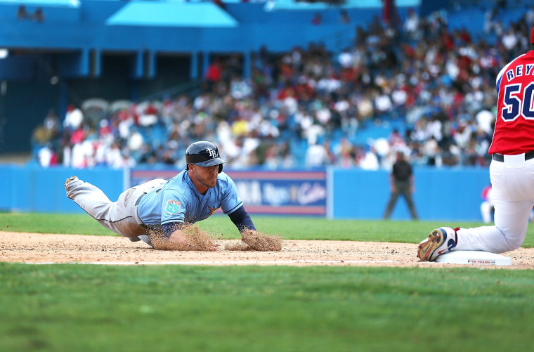 Image: President Obama Attends Tampa Bay Devil Rays v Cuban National Team Baseball Game In Havana