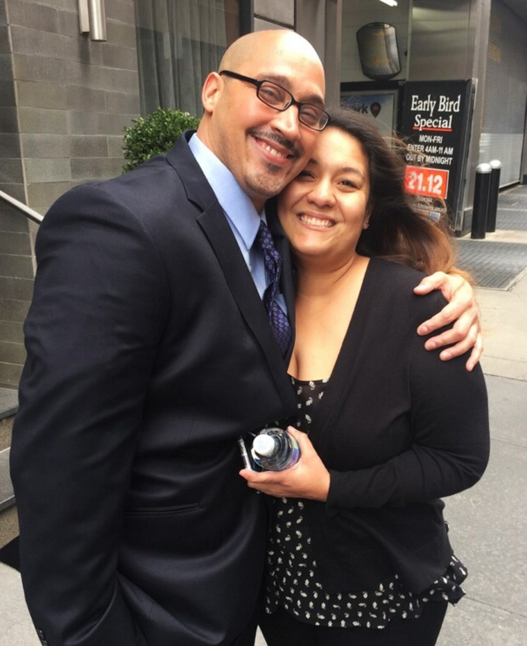 Rosario and his wife Minerva after Rosario's release Wednesday.