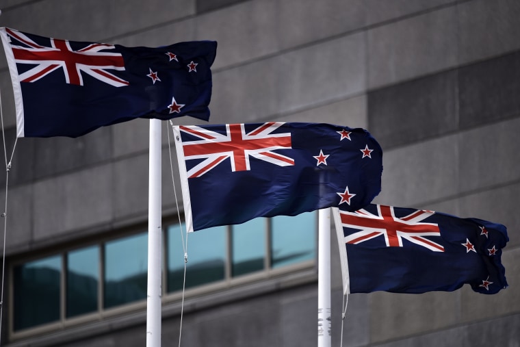 Image: The current New Zealand flag flutters outside the Te Papa museum in Wellington.