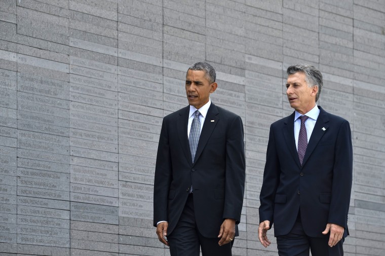 Image: ARGENTINA-US-OBAMA-MACRI-DIRTY WAR