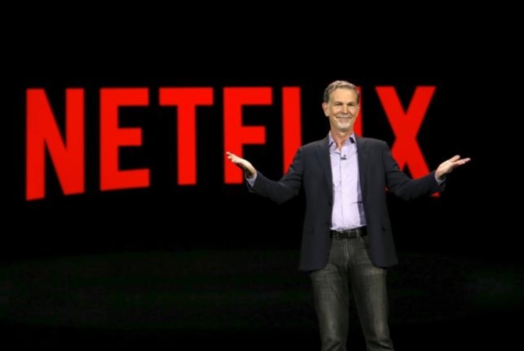 Reed Hastings, co-founder and CEO of Netflix, delivers a keynote address at the 2016 CES trade show in Las Vegas