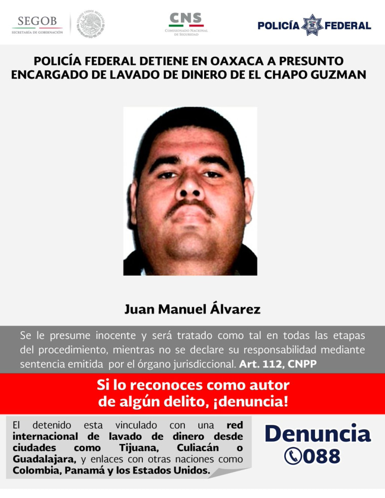 Juan Manuel Alvarez was detained in Oaxaca City.