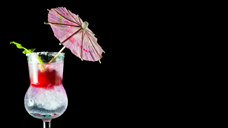 Radish-garnished cocktail