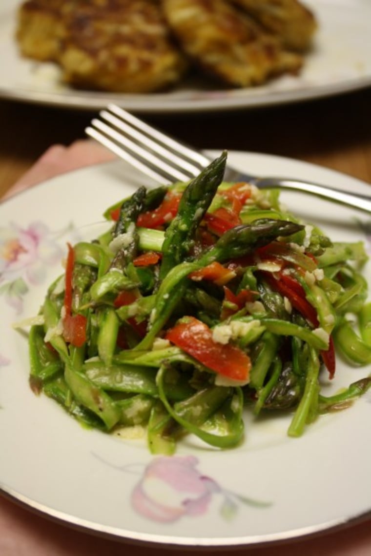 Asparagus and red bell pepper slaw by Food Club member Danielle Turner of CookingClarified