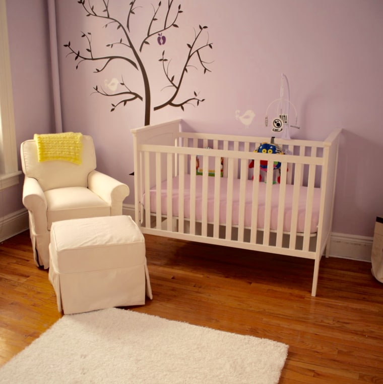 Lisa Tolin's decision to have a white chair and white rug in her nursery is one she would not repeat.