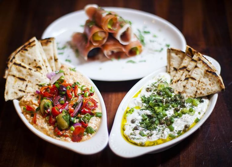 No-cook Mediterranean mezze platter, by chef Michael Psilakis of Kefi, Fishtag and MP Taverna