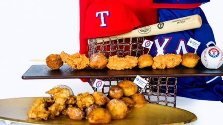 For the 2016 baseball season, the Rangers will be serving up chicken and doughnut skewers at Globe Life Park