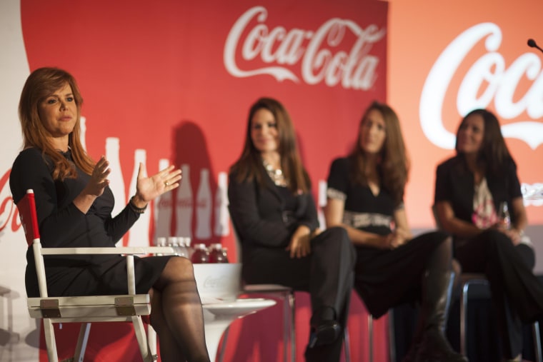 Image: Al Rojo Vivo's María Celeste, left, speaking at Hispanicize Event 2015