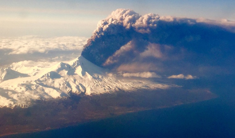 Image: Pavlof Volcano, one of Alaska’s most active volcanoes, erupts