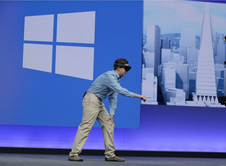 Image: A Case Western Reserve University medical student demonstrates using the Microsoft HoloLens