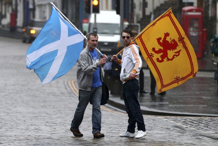 Image: Supporters of Scottish independence on Sept. 19, 2014