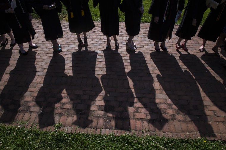 The final commencement ceremony at Sweet Briar College, a women's liberal arts college in southwest Virgina. The school is closing this summer due to funding shortfall.