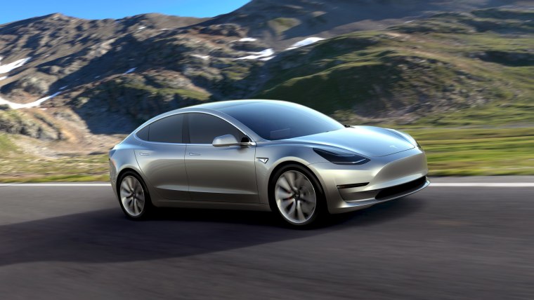 Image: A Tesla Motors mass-market Model 3 electric car