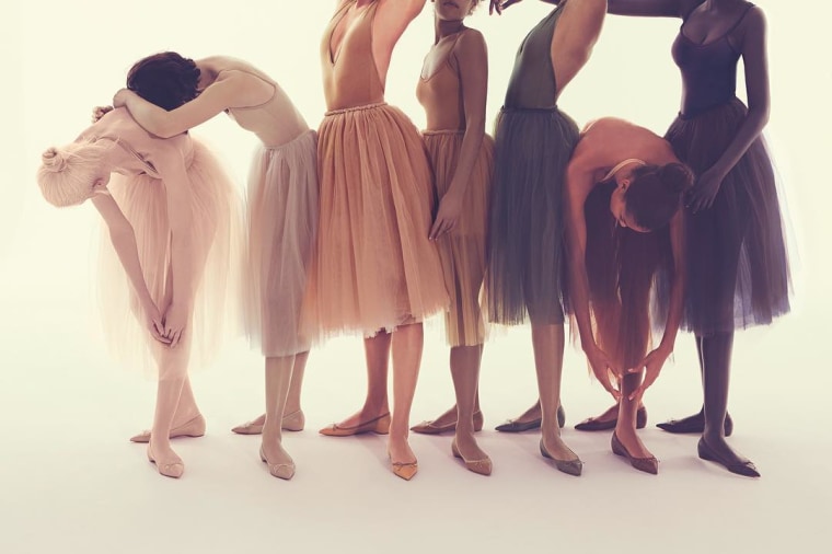 Christian Louboutin introduces pointed-toe ballet flats for every skin tone in Spring 2016.