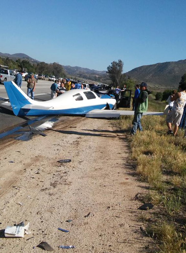 Image: plane crash into vehicle near State Route 76 in California