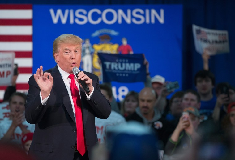 Image: Donald Trump Holds Town Hall In Wisconsin Ahead Of State Primary
