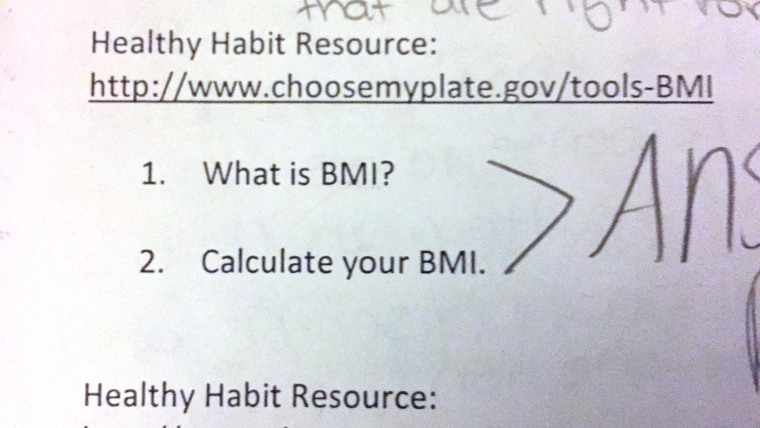 Indiana teen refuses to calculate BMI for school homework, calling method ' outdated