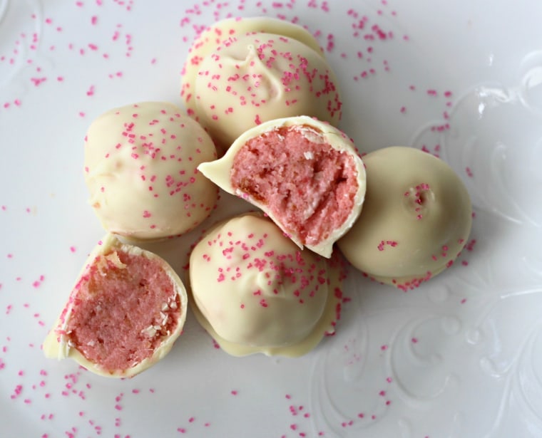 Strawberry Pineapple White Chocolate Cake Balls by TODAY Food Club member Whimsical September 