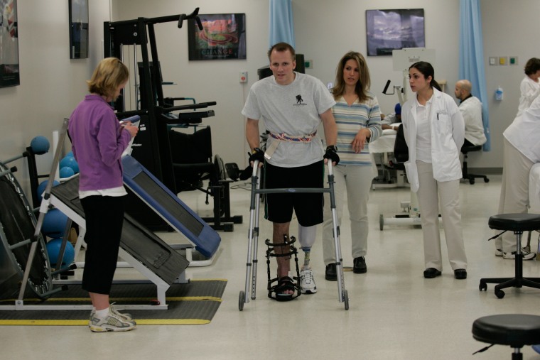 Nevins, in rehab at Walter Reed Medical Center in 2005.