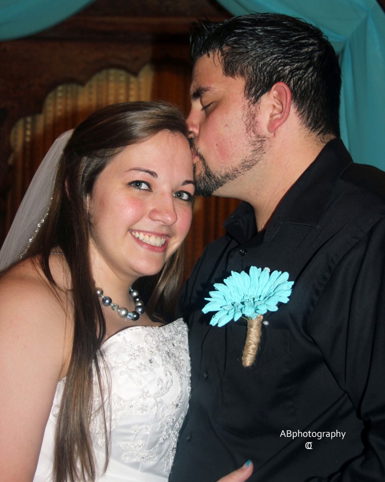 Ruthie Ramos with her new husband, Cody Ramos. The couple moved their wedding to be closer to Ruthie's dad, Walter Thompson, after learning of his brain tumor.