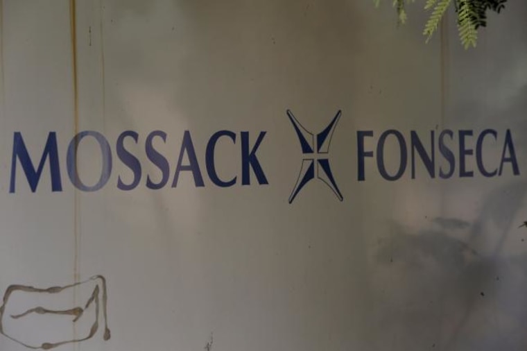 A Mossack Fonseca law firm logo is pictured in Panama City