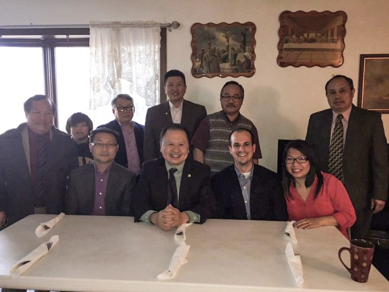 Wisconsin State Assemblyman Jonathan Brostoff at a family dinner with his in-laws, the Vangs