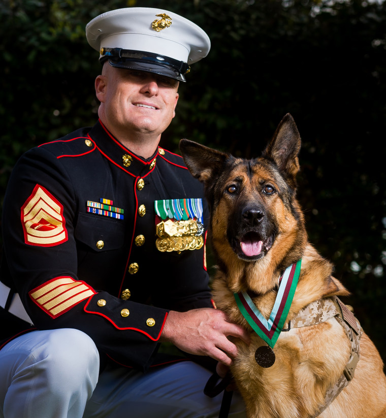 Image: Gunnery Sergeant Christopher Willingham and Lucca