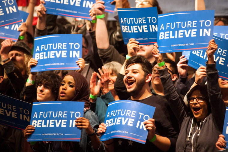Image: Democratic Presidential Candidate Bernie Sanders Holds Rally In Laramie, Wyoming