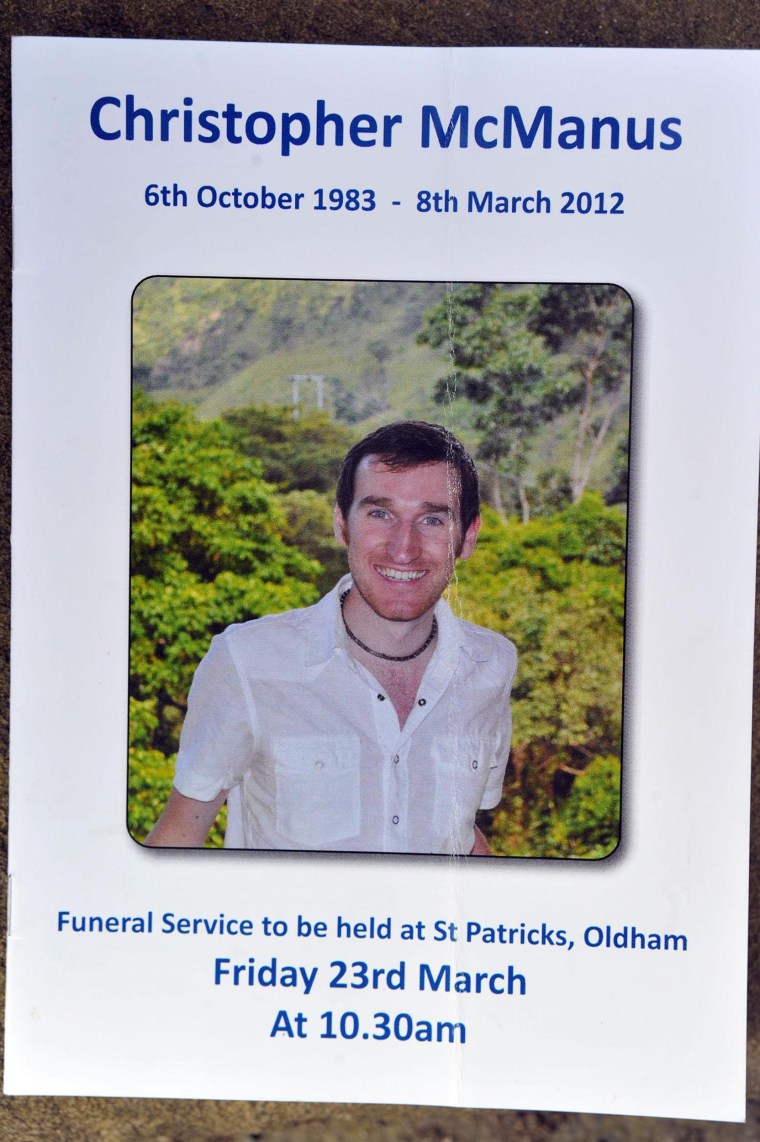 Image: Christopher McManus funeral