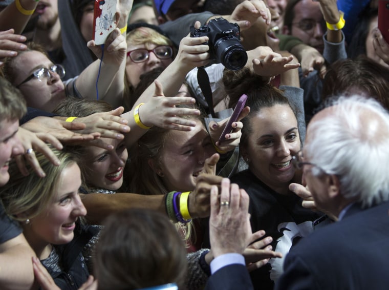 Image: Bernie Sanders Holds Campaign Rally At Temple University In Philadelphia
