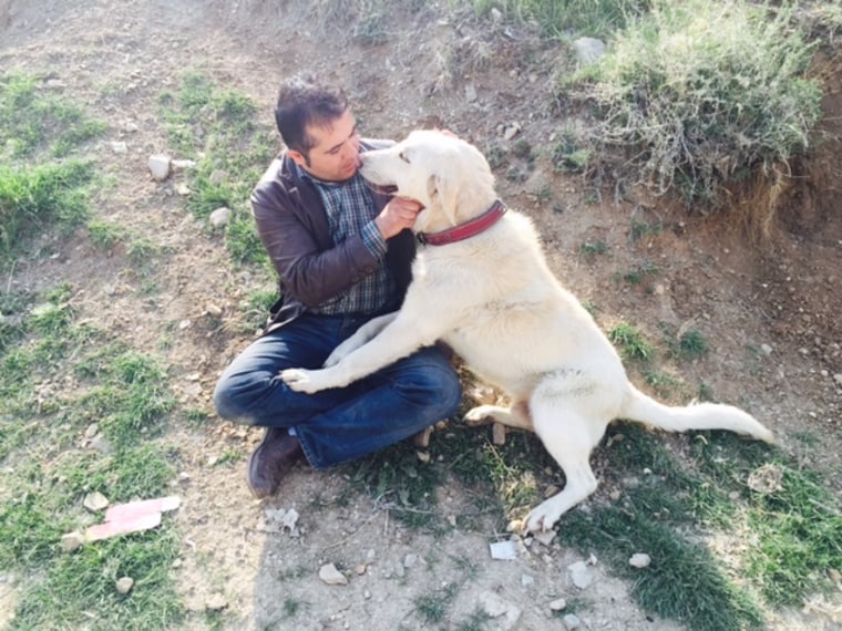 Image: Ghasem Fathalipour and a dog