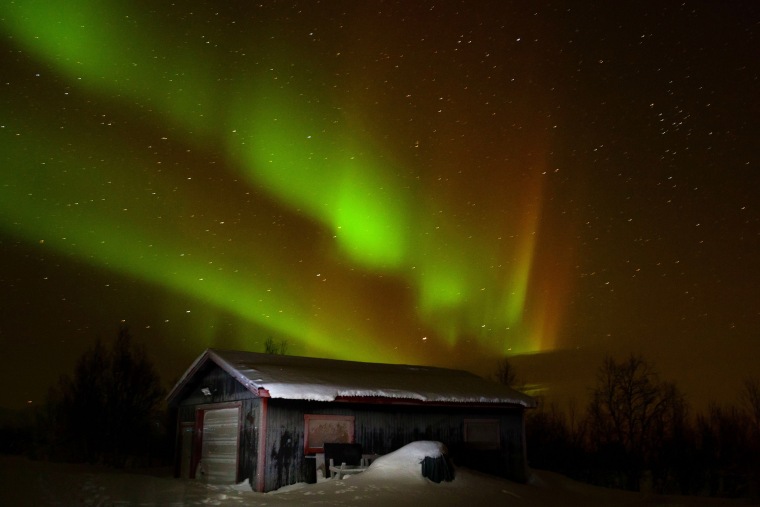 The Northern Lights seen above the Abisko National Park in Sweden in 2014.