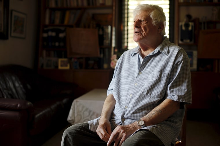 Image: Holocaust survivor Israel Loewenstein, 91, sits during an interview with Reuters at his home in Yad Hana