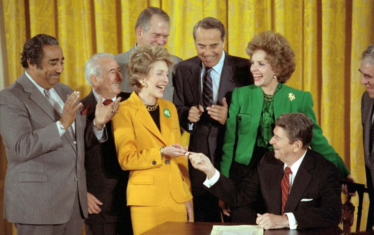 Mr. and Mrs. Ronald Reagan with Political Leaders