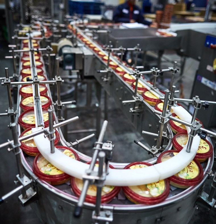 Sabra hummus in production at the dipping company's factory in Colonial Heights, Virginia